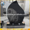 Photo etching headsotne black headstone
